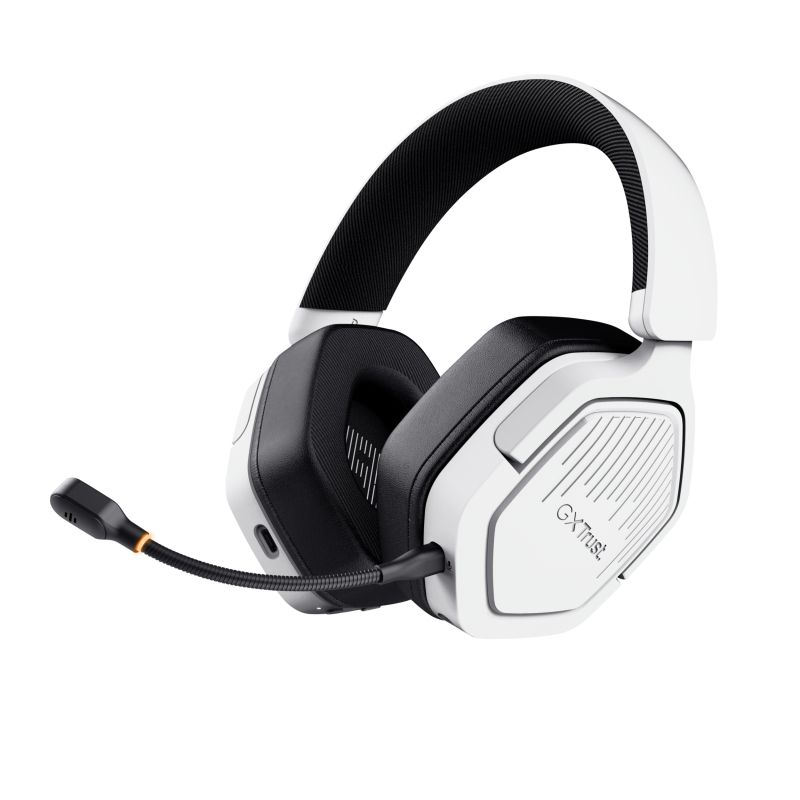 Casti wireless Trust GXT 492W Carus, material ABS, conector 3.5mm, frecventa raspuns 20 Hz, 20.000 Hz, sunet stereo, nivel sunet 104 dB, alb