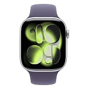 Apple Watch S11 Cellular 46mm Silver Aluminium Case with Purple Fog Sport Band - S/M