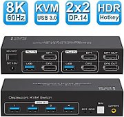 KVM Switch  2-port  4K  4xDP IN  2xDP OUT