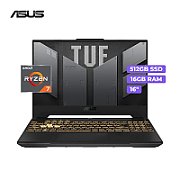 Laptop Asus TUF Gaming A16 FA607NUG-RL117, 16 inch 1920 x 1200, AMD Ryzen 7 - 7445HS (6 C / 12 T, 3.55 GHz - 4.7 GHz, 6 MB + 16 MB cache), 16 GB DDR5, 512 GB SSD, nVidia GeForce RTX 4050, Fara sistem de operare, Tastatura International, Gri