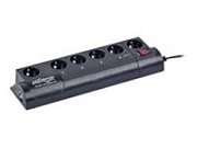 PRELUNGITOR inteligent GEMBIRD, Schuko x 6, conectare prin Schuko (T), cablu 1.5 m, 10 A, protectie supratensiune, protectie copii, negru,  EG-PMS2  (include TV 0.75 lei)