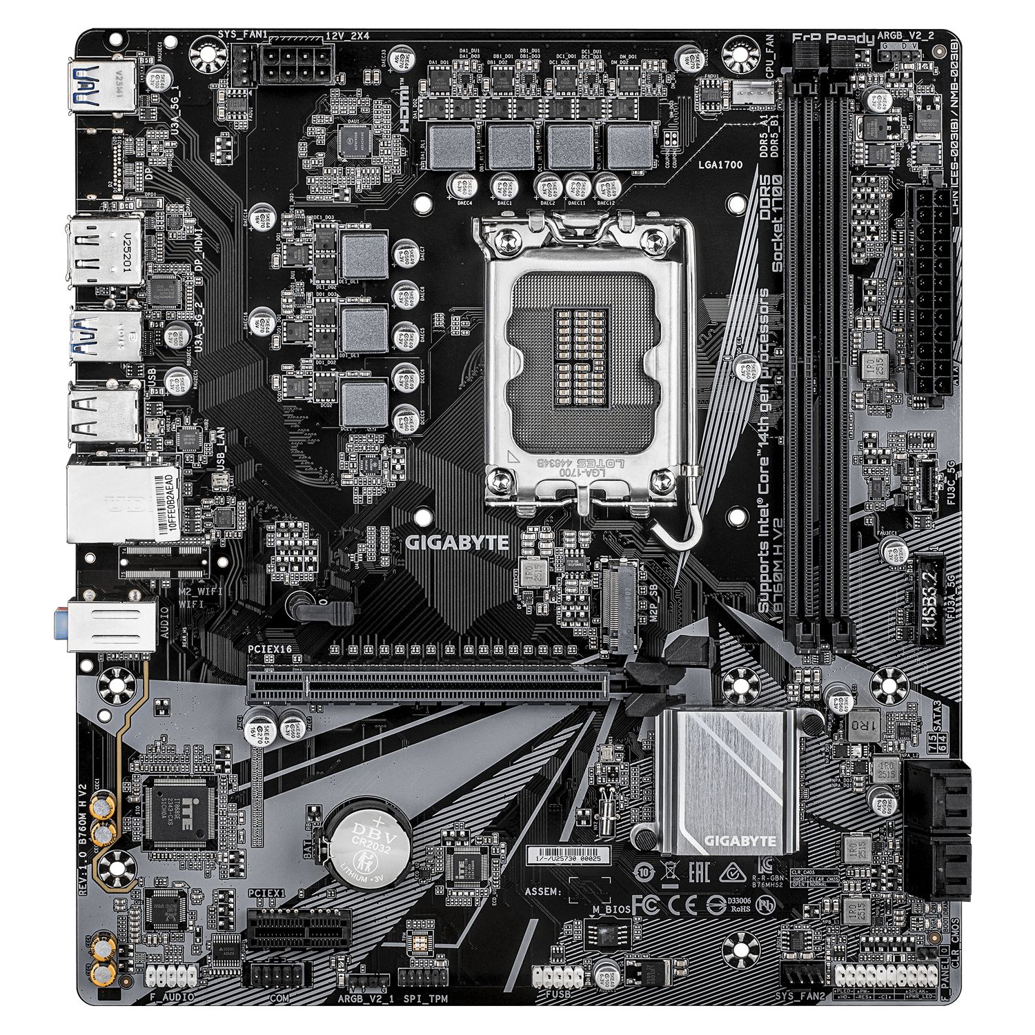 B760M H V2, DDR5, LGA1700, mATX, Negru