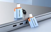 Adapter OTG USB 3.1 Vention USB-C do USB-A ze smyczą  stop aluminium