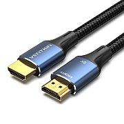 Vention Cotton Braided HDMI-A Male to Male HD Cable 8K 3M Blue Aluminum Alloy Type