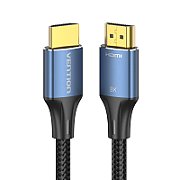 Vention Cotton Braided HDMI-A Male to Male HD Cable 8K 3M Blue Aluminum Alloy Type