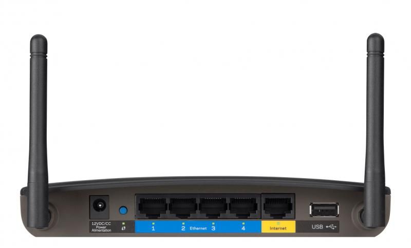 Router Wireless Linksys EA6100, 1xWAn 10/100, 4xLAN 10/100, 2 antene, dual-band AC1200 (867/300Mbps), USB2.0_2