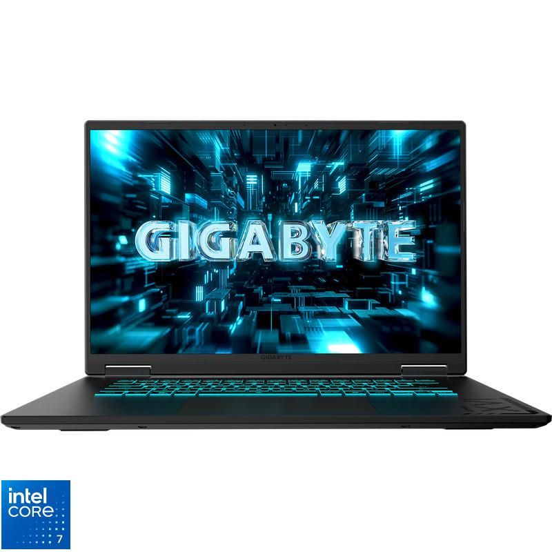Laptop Gigabyte A16 Pro DYHG5EECC4SD, 16 inch 2560 x 1600, Intel Core 7 - 240H (10 C / 16 T, 2.5 GHz - 5.2 GHz, 24 MB cache, 28 W), 32 GB DDR5, 1 TB SSD, nVidia GeForce RTX 5080, Fara sistem de operare, Tastatura English, Negru