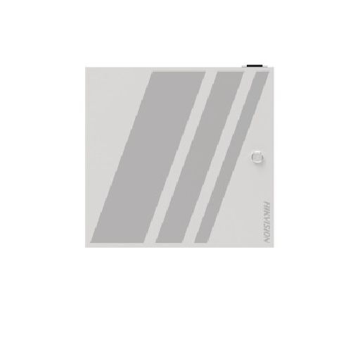 Chassis door control modul Hikvision DS-K2M002X-E:  The chassis contains din rails, which helps installing the DS-K2M002X access module.  The chassis can be equipped with up to 2 access modules.  The chassis contains a 100 W switching power supply, which powering for 2 access modules, and can meet