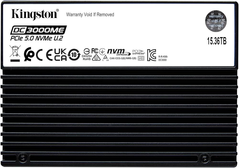 Kingston Technology 15.36TB DC3000ME U.2 PCIe 5.0 NVMe TCG Opal SSD Enterprise