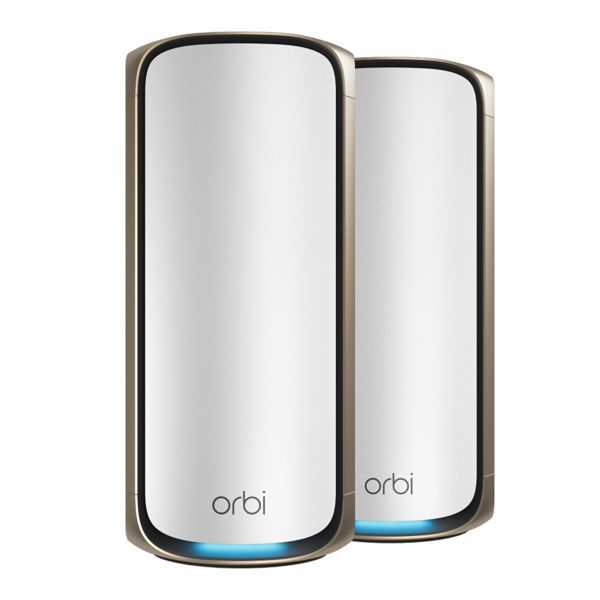 NETGEAR Orbi 970 Series Quad-Band WiFi 7, 2-Pack Quad-band (2.4 GHz / 5 GHz-1 / 5 GHz-2 / 6 GHz) Wi-Fi 6 (802.11ax) Gri 3 Intern