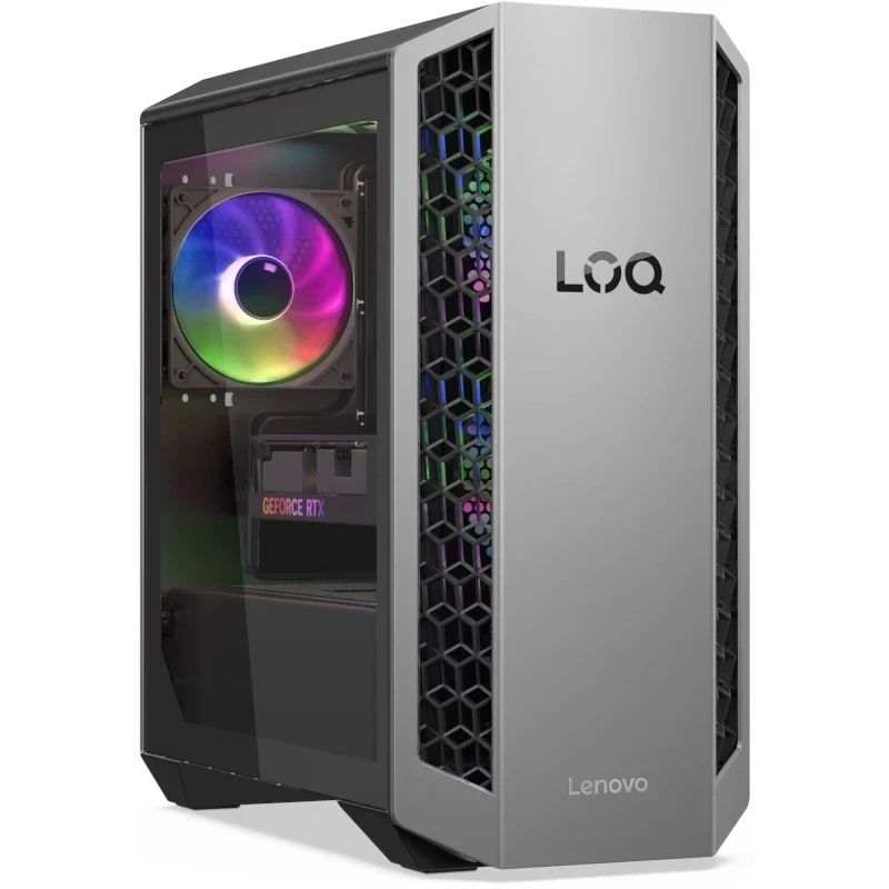 Desktop Gaming Lenovo LOQ Tower 26ADR10 , AMD Ryzen™ 7 8745HX (8C / 16T, 3.6 / 5.1GHz, 8MB L2 / 32MB L3), video NVIDIA® GeForce RTX™ 5060 8GB GDDR7, RAM 1x 16GB SODIMM DDR5-5200 Two DDR5 SODIMM slots, dual-channel capable Up to 64GB DDR5-5200,  512GB SSD M.2 2280 PCIe® 4.0x4 NVMe®, no ODD, no Card