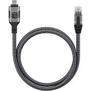 Techly ICOC U3C-RJ45-010 networking cable Silver  Black 1 m Cat6 F/UTP (FTP)