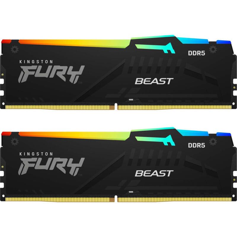 Kingston Technology FURY Beast RGB module de memorie 128 Giga Bites 2 x 64 Giga Bites DDR5 5600 MT/s 288-pin DIMM