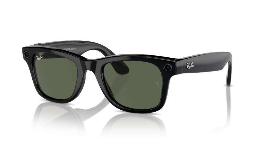 Ray-Ban Meta Wayfarer AI Glasses Shiny Black/G-15 Green