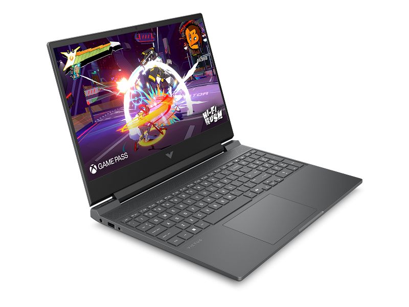 Laptop HP Victus 15-fa2110nn, 15.6 inch 1920x1080, Intel Core i5- 14450HX (10 C / 16 T, 2.4 GHz - 4.8 GHz, 20 MB cache, 45 W), 24 GB DDR5, 1 TB SSD, nVidia GeForce RTX 4050, Fara sistem de operare, Tastatura English, Negru