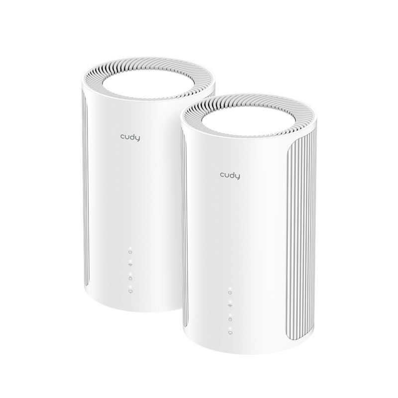 Router Mesh Cudy M11000, Wi-Fi 7,  Tri-band (2,4 GHz / 5 GHz / 6 GHz), alb, 116x116x202mm, set 2 buc.