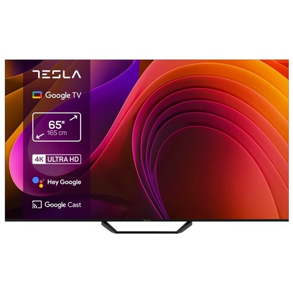 Tesla Google TV DLED 65E655BUS, 165 cm, UHD, blackDVB-T/T2/C/S/S2, 250cd/m2, VESA 200x499 mm