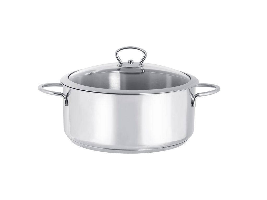 Cratita 4.8l cu capac din sticla Kulinaria Metalac inox/24cm/4.8l