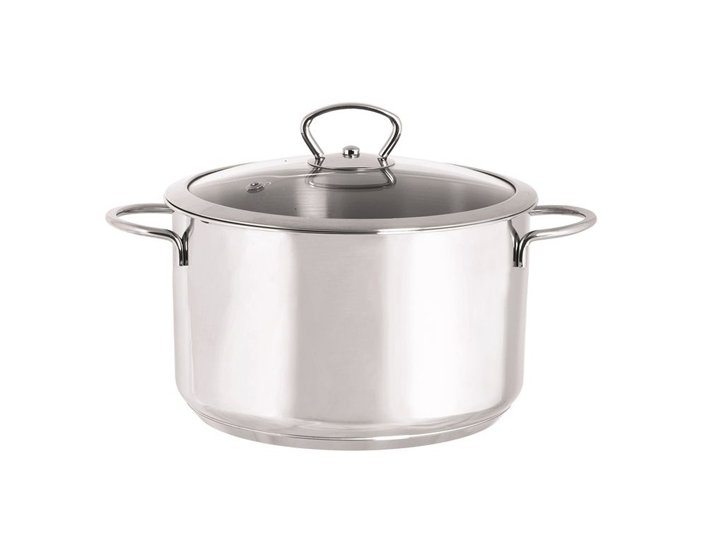 Oala 6l cu capac din sticla Kulinaria Metalac inox/24cm/6l