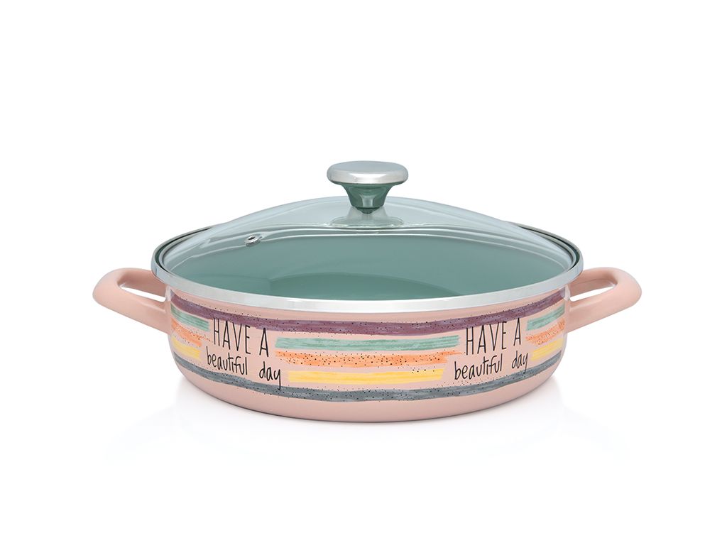 Oala 4l cu capac Divan Dan Metalac email/26cm/4l