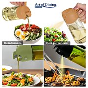 PULVERIZATOR ULEI/OTET 450ML, 2 IN 1 Material: Corp din sticla + Capac din plastic + Tub din silicon Dimensiune: 7.5x18 CM Ambalaj: Cutie color - Sticla inchisa la culoare pentru blocarea luminii solare - Orificiul de la tubul din silicon pentru  evacuale are sistem antiblocare