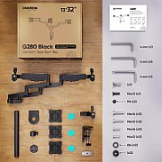 ONKRON Triple Monitor Desk Mount Stand for 13-32-Inch LCD LED Screens up to 8 kg, Black