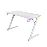 Birou gaming Trust GXT 709W Luminus, iluminare RGB, greutate 15.5 kg, greutate maxima 150 kg, alb