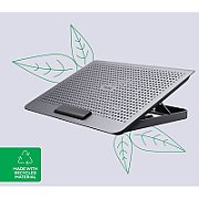 Stand cooling laptop Trust Exto, cabluri incluse USB-A to USB-A 100cm, nivel sunet 30 dBA, 35 dBA, viteza rotatie 650 RPM, argintiu