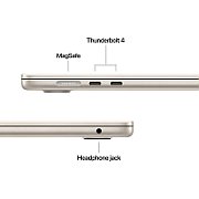 Laptop Apple MacBook Air 15 Z1LV000D1, 15.3 inch 2880 x 1864, Apple M5 10-core (10 C), 32 GB RAM, 1 TB SSD, Apple M5 10-core integrat, Mac OS, Starlight