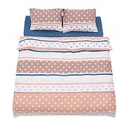 Lenjerie dubla 100% bumbac 4 piese, Polka