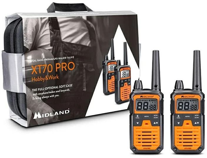 Radiotelefony ręczne PMR MIDLAND XT70 PRO walizka