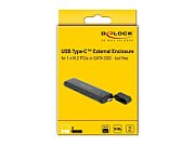 DELOCK Ext GehĂ¤use USB Type-C M.2 NVMe PCIe oder SATA SSD