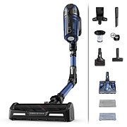 Aspirator vertical Rowenta X-Force Flex 12.60 Aqua RH98C0WO, 320 W, 0.9 l, Autonomie 45 minute, Albastru/Negru