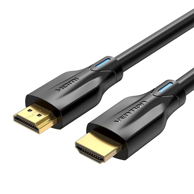 Cablu video Vention, HDMI (T) la HDMI (T), 5m, rezolutie 8K la 60Hz, conectori auriti, negru  AANBJ  (timbru verde 0.08 lei) - 6922794755147