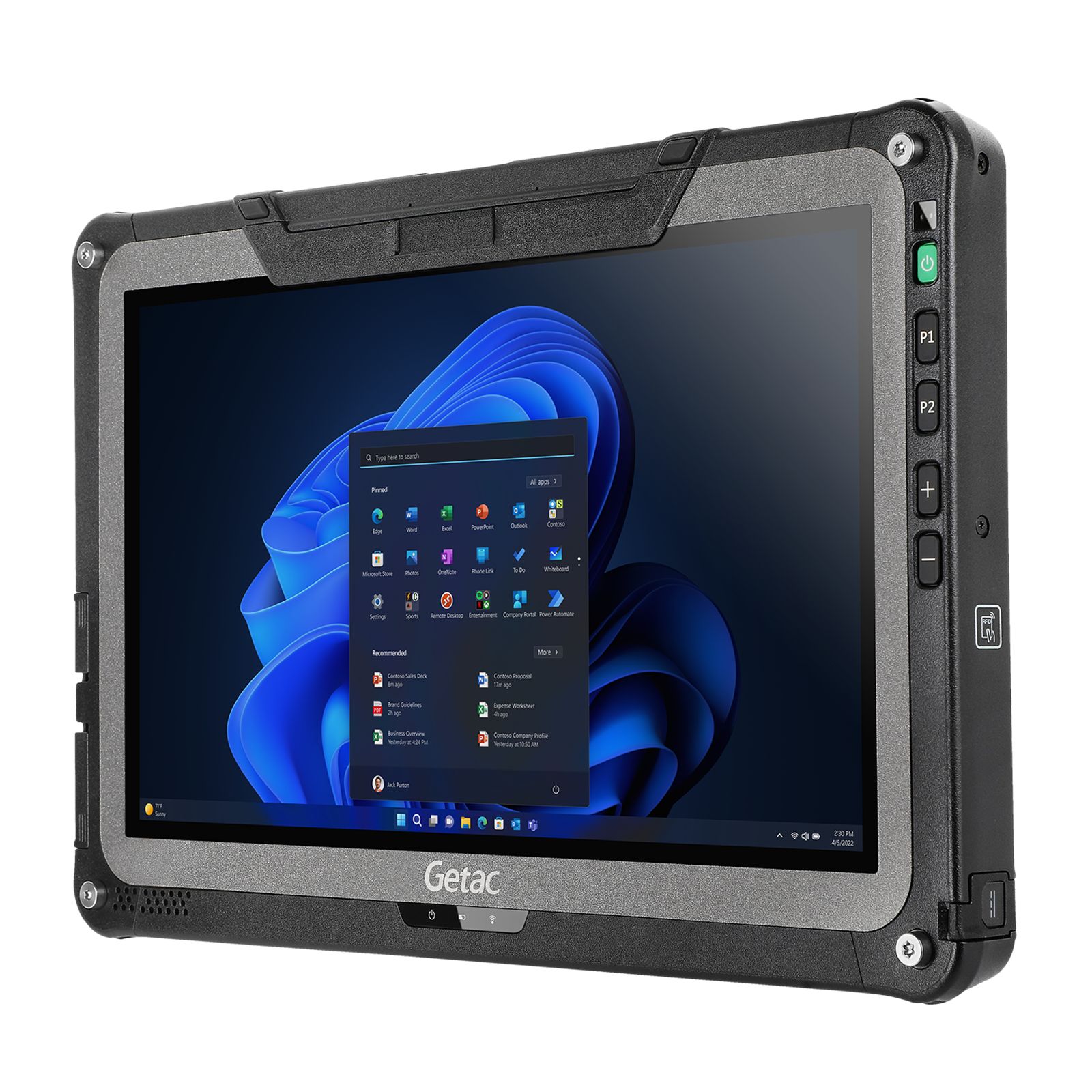 Getac  F110G6-EX - i5-1145G7 vPro, 11.6  + ATEX, Win11+16GB, 512GB PCIe SSD, SR FHD+TS+Digitizer, DC Power Jack+AC Adapter+EU & UK Power Cord, Rear Camera + High Capacity Batteries (2-pack), WiFi+BT+4G GPS/Glonass, Barcode Reader + HF RFID
