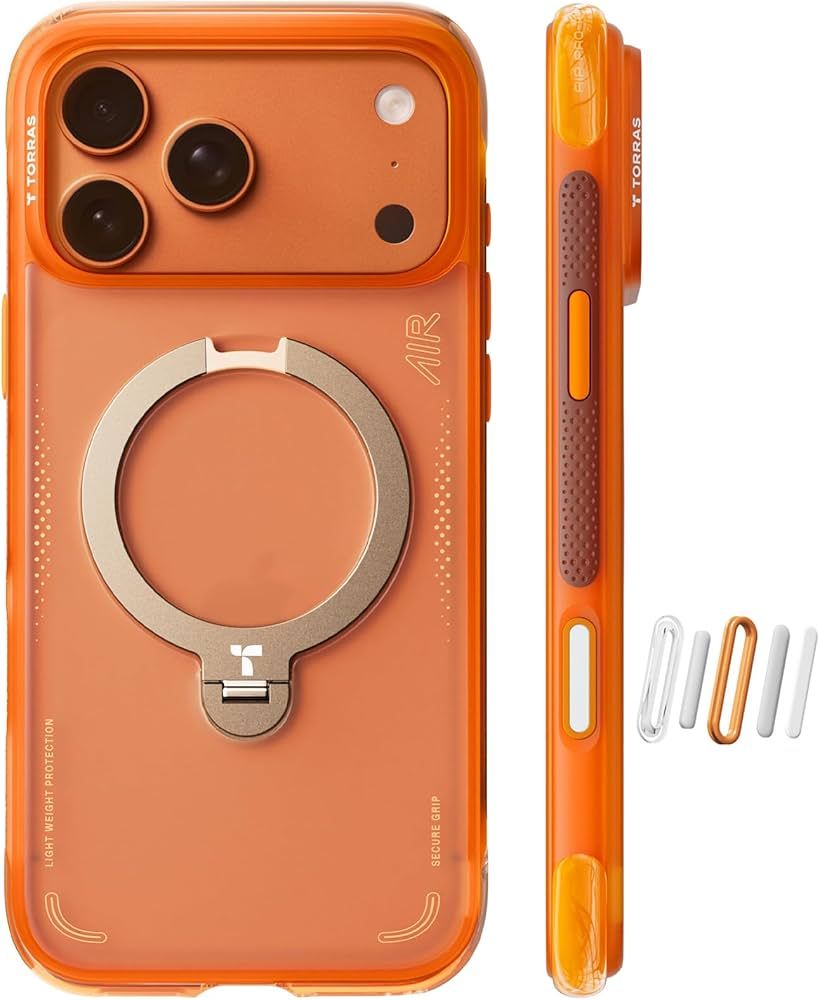 TORRAS Ostand Spin Air - etui do iPhone 17 Pro Max kompatybilne z MagSafe (horizon orange)