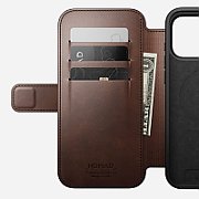 NOMAD Modern Leather Folio - skórzane etui do iPhone 17 Pro Max kompatybilne z MagSafe  skóra Horween (rustic brown) [go]