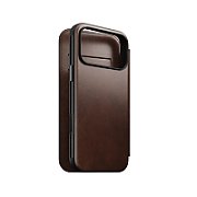 NOMAD Modern Leather Folio - skórzane etui do iPhone 17 Pro Max kompatybilne z MagSafe  skóra Horween (rustic brown) [go]