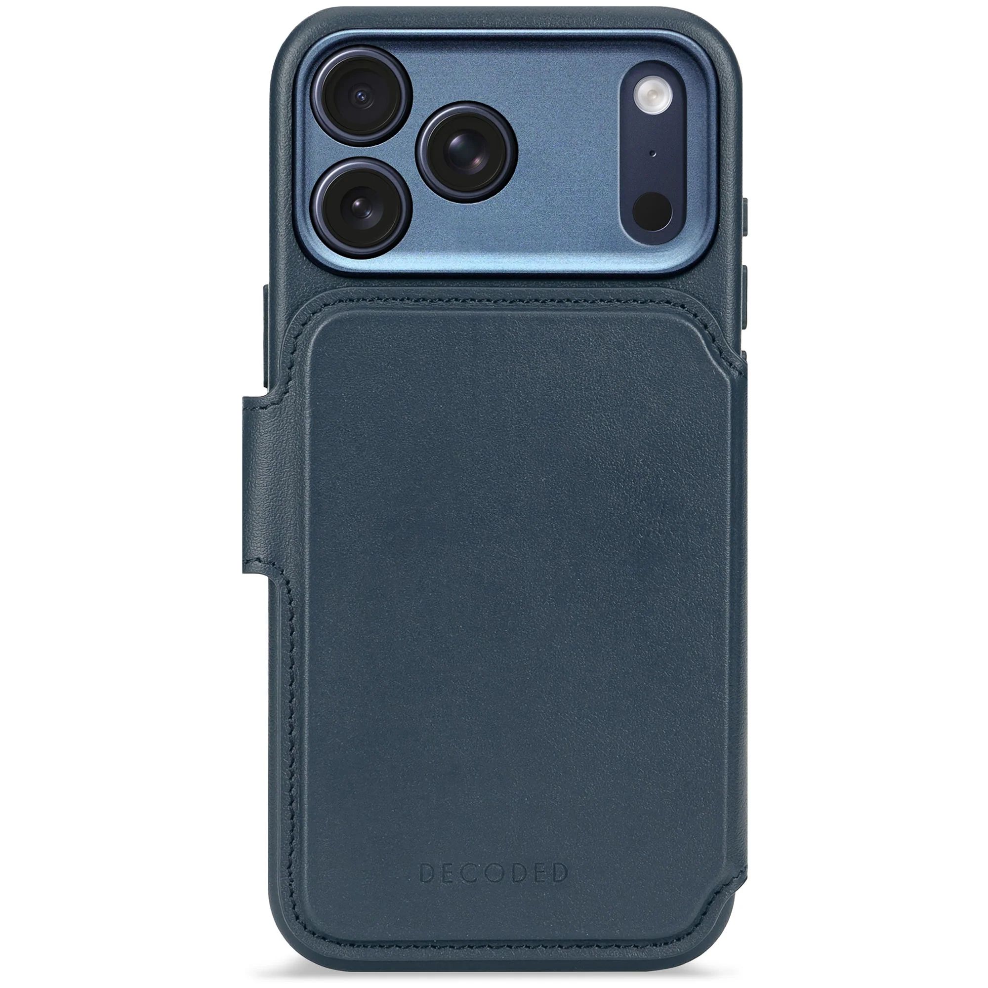 Decoded Leather Detachable Wallet - skórzana obudowa ochronna do iPhone 17 Pro kompatybilna z MagSafe (navy shadow)