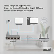 DIGITUS Switch 8-Port Gigabit Desktop  Unmanaged  Metallgeh.
