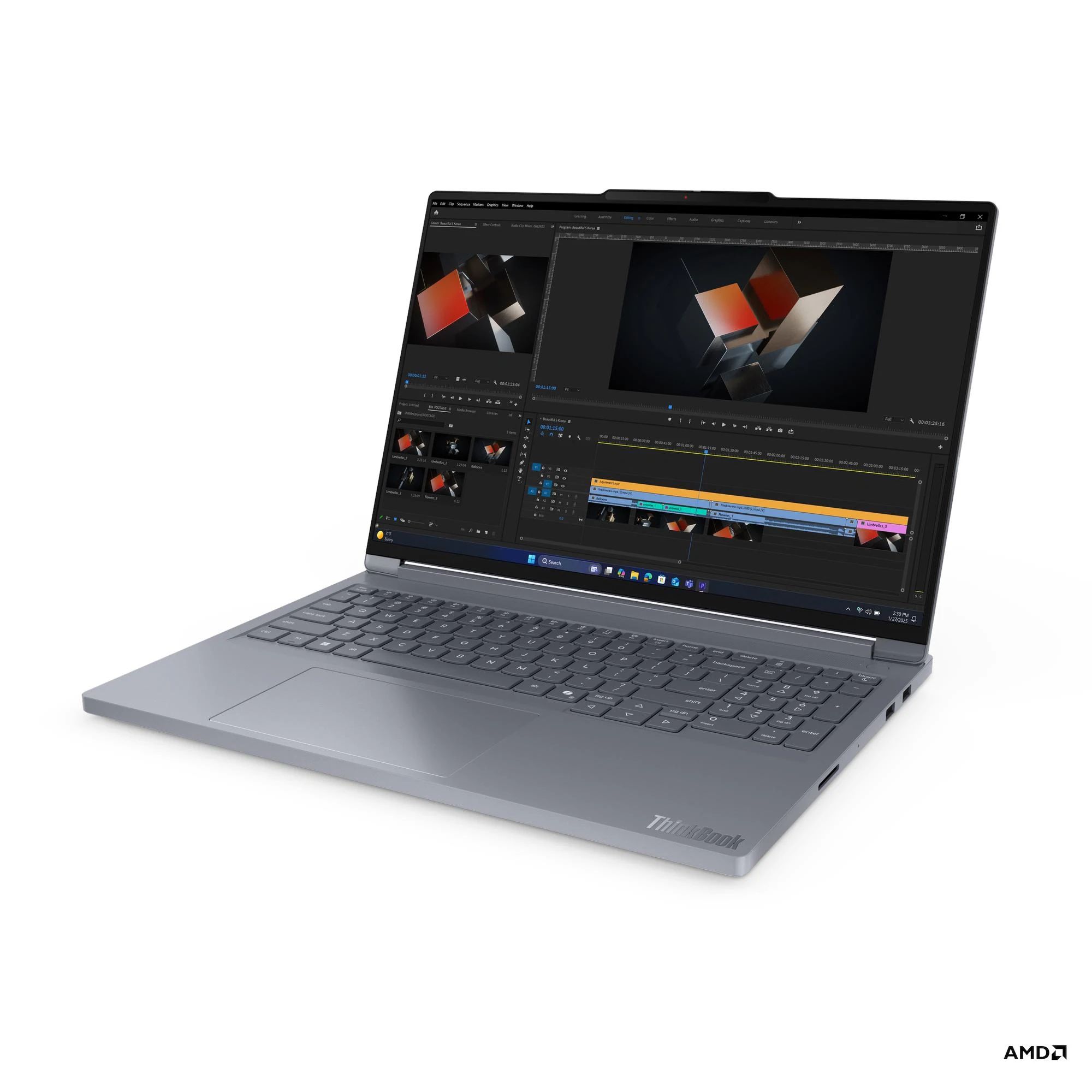 Laptop Lenovo thinkbook 16p g6 adr amd ryzen 9, 16 inch 2560 x 1600 pixeli, AMD 8940HX (16 C / 32 T, 4.0 GHz - 5.30 GHz, 16 MB Cache L264 MB Cache L3 cache, 45 W), 64 GB DDR5, 1 TB SSD, nVidia RTX 5060, Windows 11 Pro, Tastatura English EU, Gri