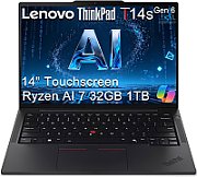 Laptop Lenovo ThinkPad T14s Gen 6 21QX00GUCK, 14 inch 1920 x 1200, Intel 258V (8 C / 8 T, 2.2 GHz - 4.8 GHz, 12 MB cache, 37 W), 32 GB LPDDR5X, 1 TB SSD, Intel Graphics, Windows 11 Pro