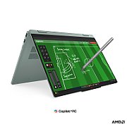 Laptop Lenovo IdeaPad 5 2-in-1 14AGP11 83UH003PRM, 14 inch 1920 x 1200 Touchscreen, AMD 445 (6 C / 12 T, 2.0 GHz - 4.6 GHz, 14 MB cache, N/A), 16 GB DDR5, 1 TB SSD, AMD AMD Radeon 840M, Free DOS, Tastatura English, Breeze Moss