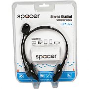CASTI  Spacer, cu fir, standard, utilizare multimedia, call center, microfon pe brat, conectare prin Jack 3.5 mm x 2, negru, 