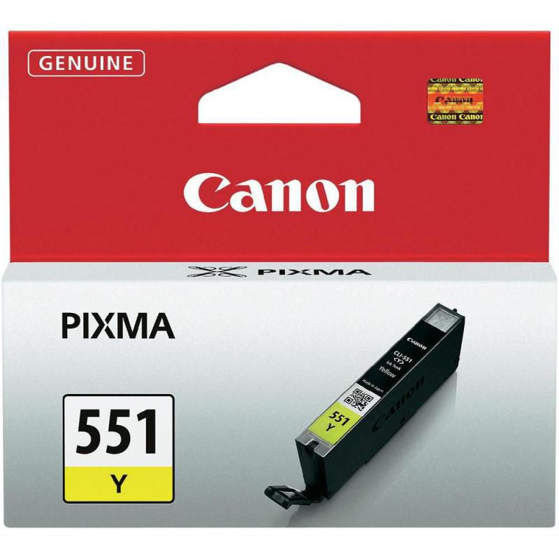 Cartus cerneala Canon CLI-551Y, yellow, capacitate 7ml, pentru Canon Pixma IP7250, Pixma IP8750, Pixma IX6850, Pixma MG5450, Pixma MG5550, Pixma MG6350, Pixma MG6450, Pixma MG7150, Pixma MX925._1