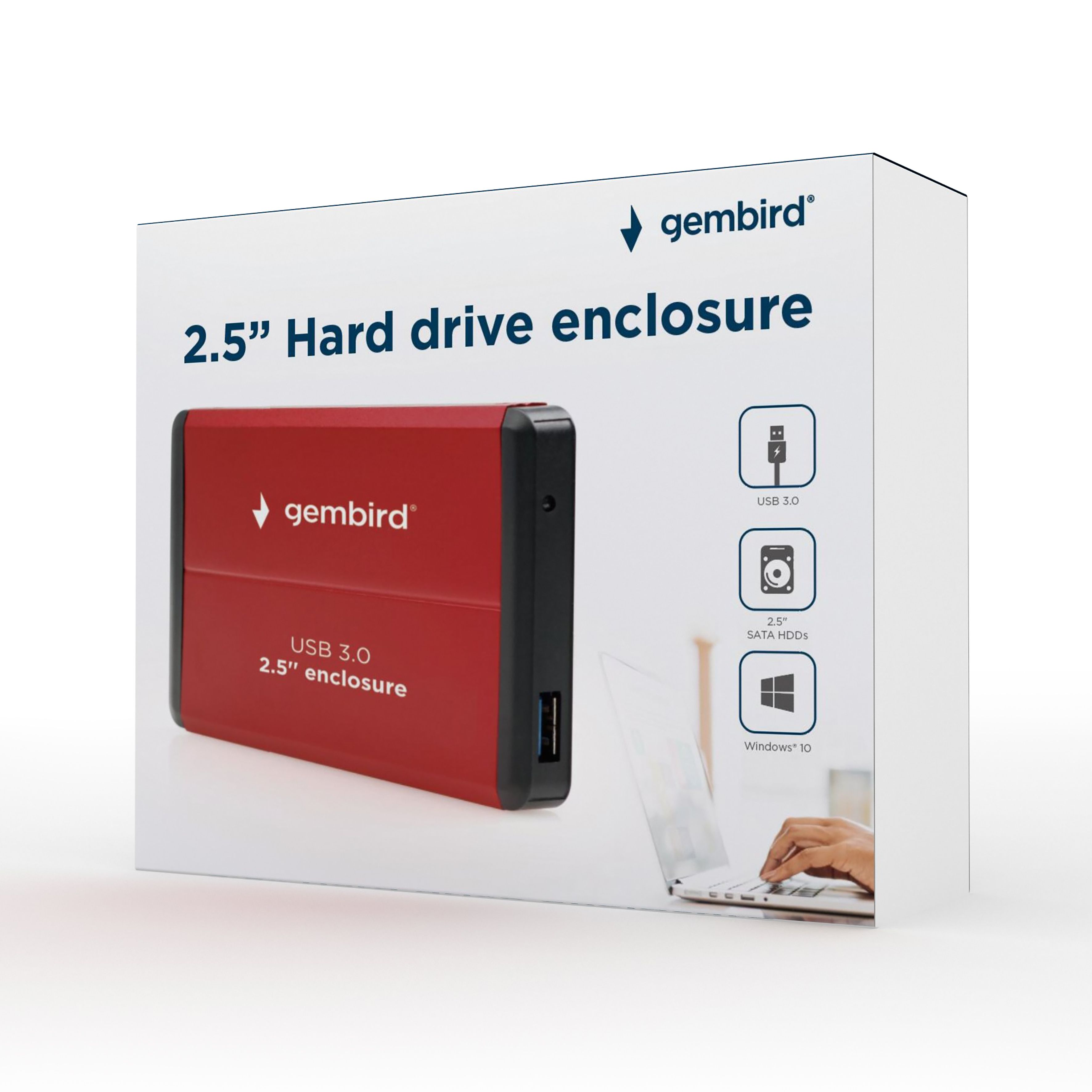 Gembird EE2-U3S-2-R storage drive enclosure 2.5