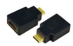 ADAPTOR video LOGILINK, Mini-HDMI (Type C)(T) la HDMI (M), conectori auriti, rezolutie maxima 4K UHD (3840 x 2160) la 30 Hz, negru, 