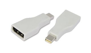 ADAPTOR video LOGILINK, Mini-DisplayPort (T) la DisplayPort (M), conectori auriti, rezolutie maxima Full HD (1920 x 1080) la 60 Hz, alb, 