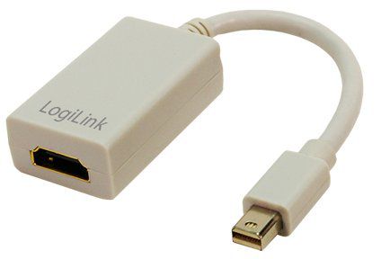 CABLU video LOGILINK, adaptor Mini-DisplayPort (T) la HDMI (M), 15cm, rezolutie maxima Full HD (1920 x 1080) la 60 Hz, alb, 
