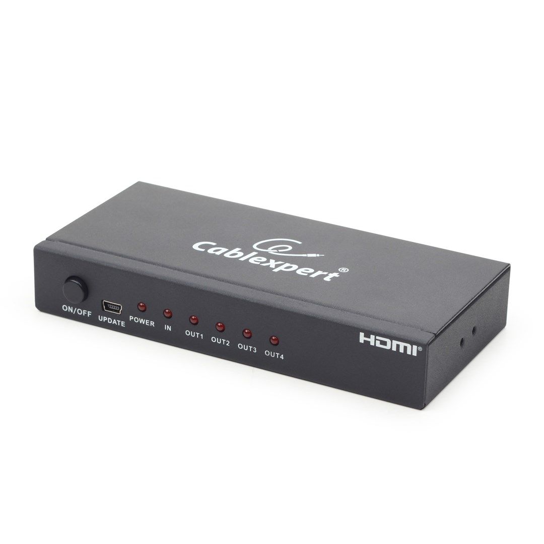 SPLITTER video GEMBIRD, split HDMI la 4 monitoare, conector 1: HDMI (M) conector 2: HDMI (M) x 4,  DSP-4PH4-02  (include TV 0.75 lei)